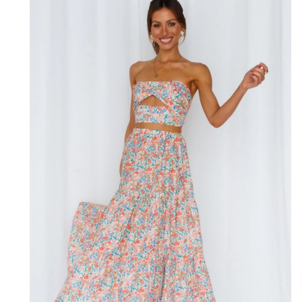 Hello Molly So Particular Maxi Skirt Set Small
